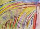 Im Regen stehen - 44 x 52 - Aquarell, Buntstift - 2001