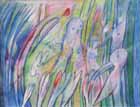 Im blauen Wald - 48 x 52 - Aquarell, Buntstift - 2001 (verkauft)