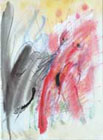 Rote Frau, abwehrend - 33 x 48 - Aquarell - 1999