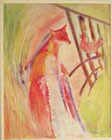 Fuchsfrau mit Huhn - 80 x 100 - Oel - 1999 (verkauft)